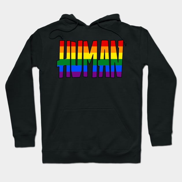 Human Pride Flag Hoodie by Fig-Mon Designs